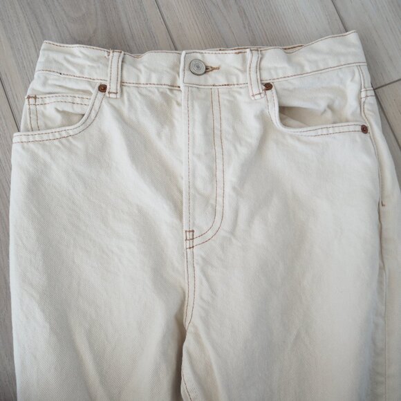 Reformation Cynthia High Rise Straight Cream and Brown Jeans Sz 25 - Picture 7 of 15